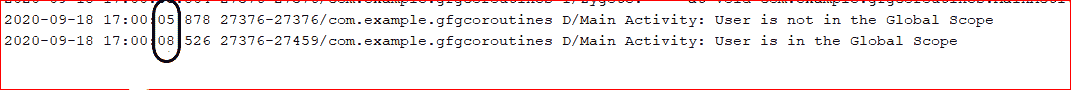 Log output