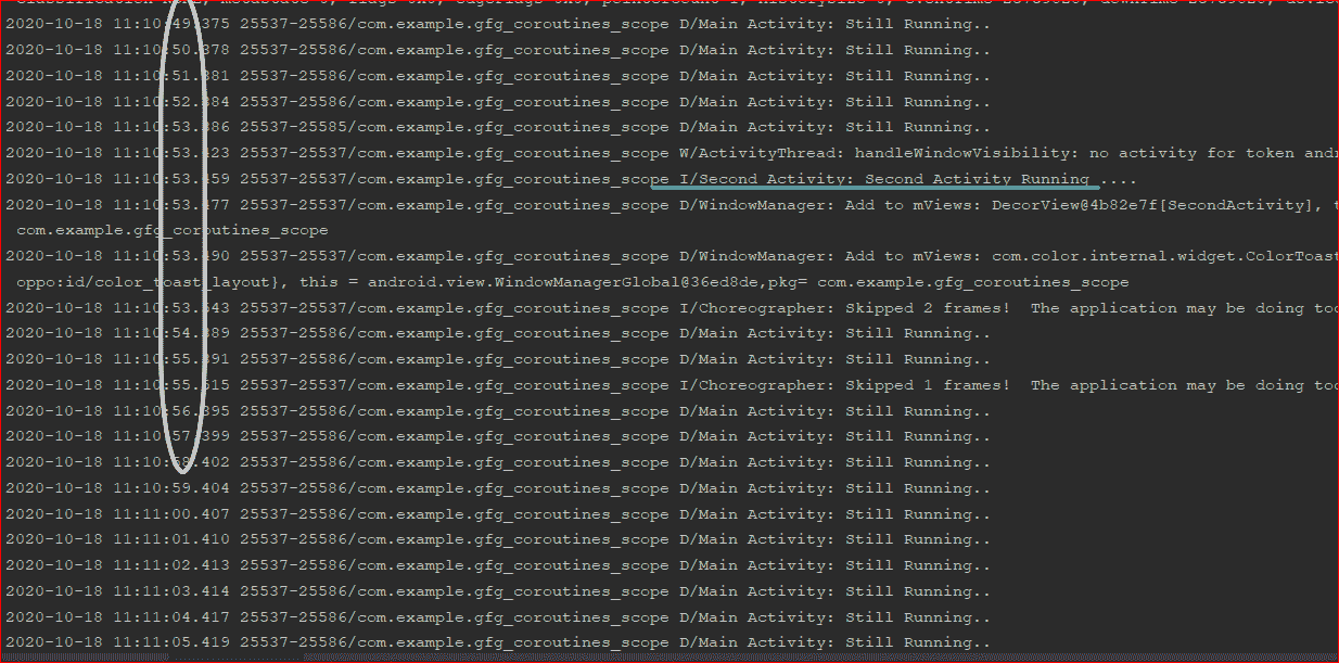 Log Output 