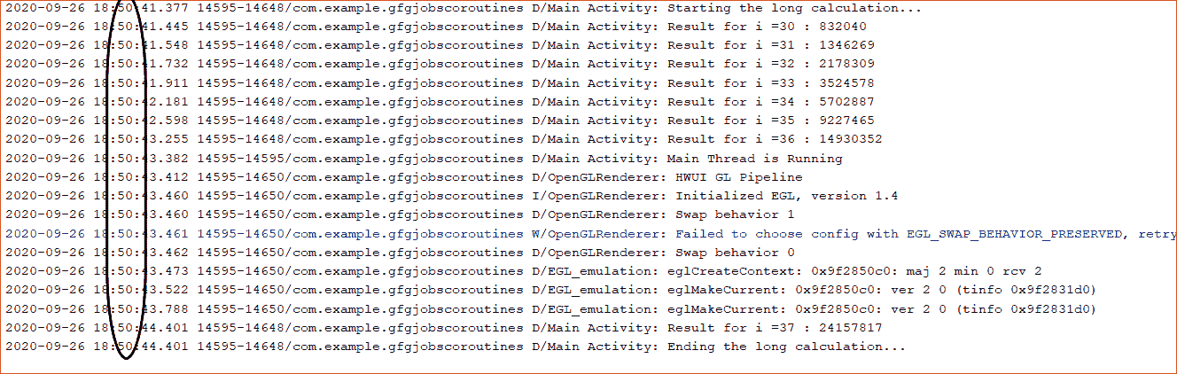 Log Output