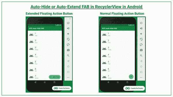 Auto-Hide or Auto-Extend Floating Action Button in RecyclerView in Android